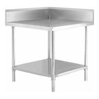 Mixrite WTCS6B - Stainless Steel Corner Work Bench with Splashback 600 x 600mm