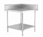 Simco WTCS7B - Stainless Steel Corner Work Bench with Splashback 700 x 700mm