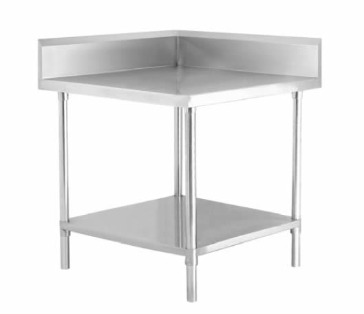Simco WTCS6B - Stainless Steel Corner Work Bench with Splashback 600 x 600mm