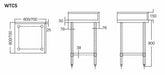 Simco WTCS6B - Stainless Steel Corner Work Bench with Splashback 600 x 600mm - image 2