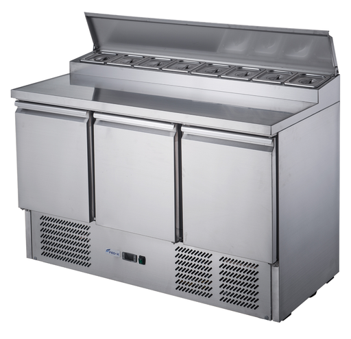 FED-X XGNS1300D - Three Door Salad Prep Fridge 8 x GN 1/6 1365mm - image 2