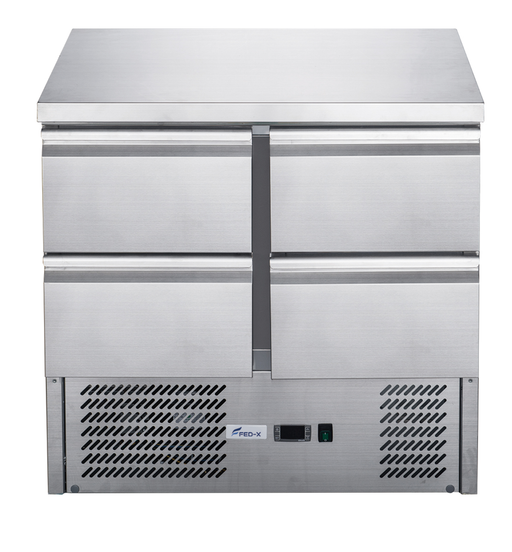 FED-X XGNS900-4D - Four Drawer Compact Workbench Fridge 903mm 220L