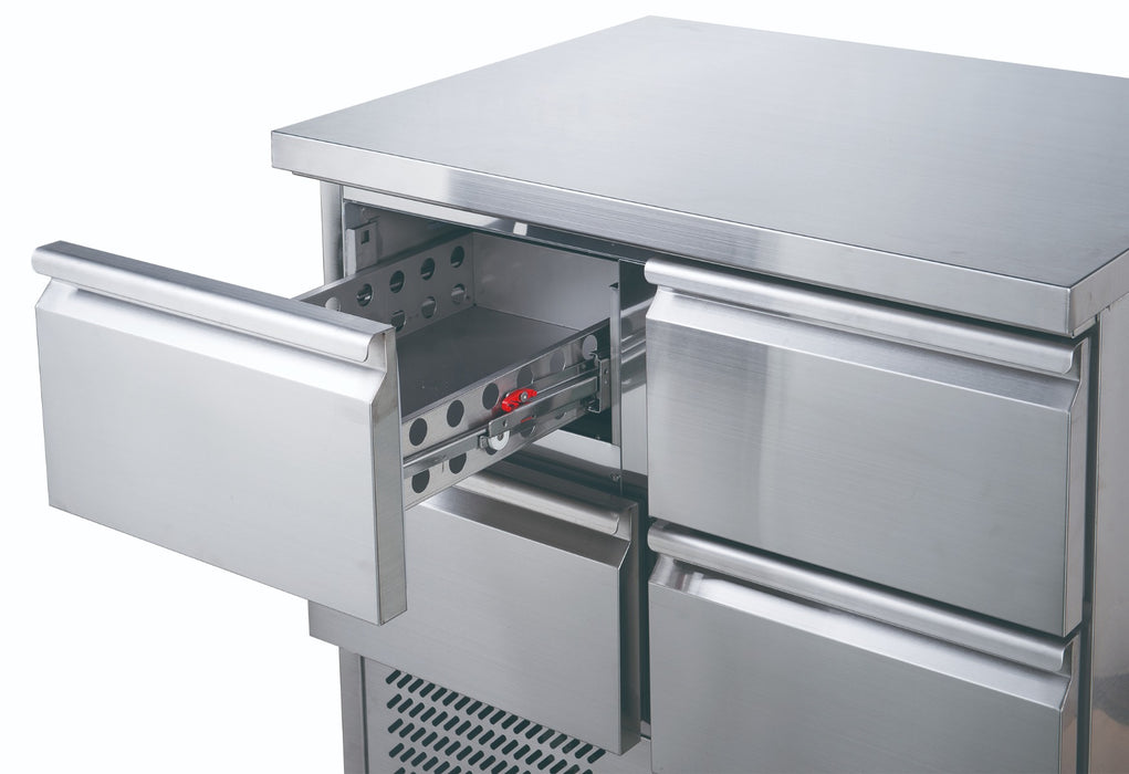FED-X XGNS900-4D - Four Drawer Compact Workbench Fridge 903mm 220L - image 4