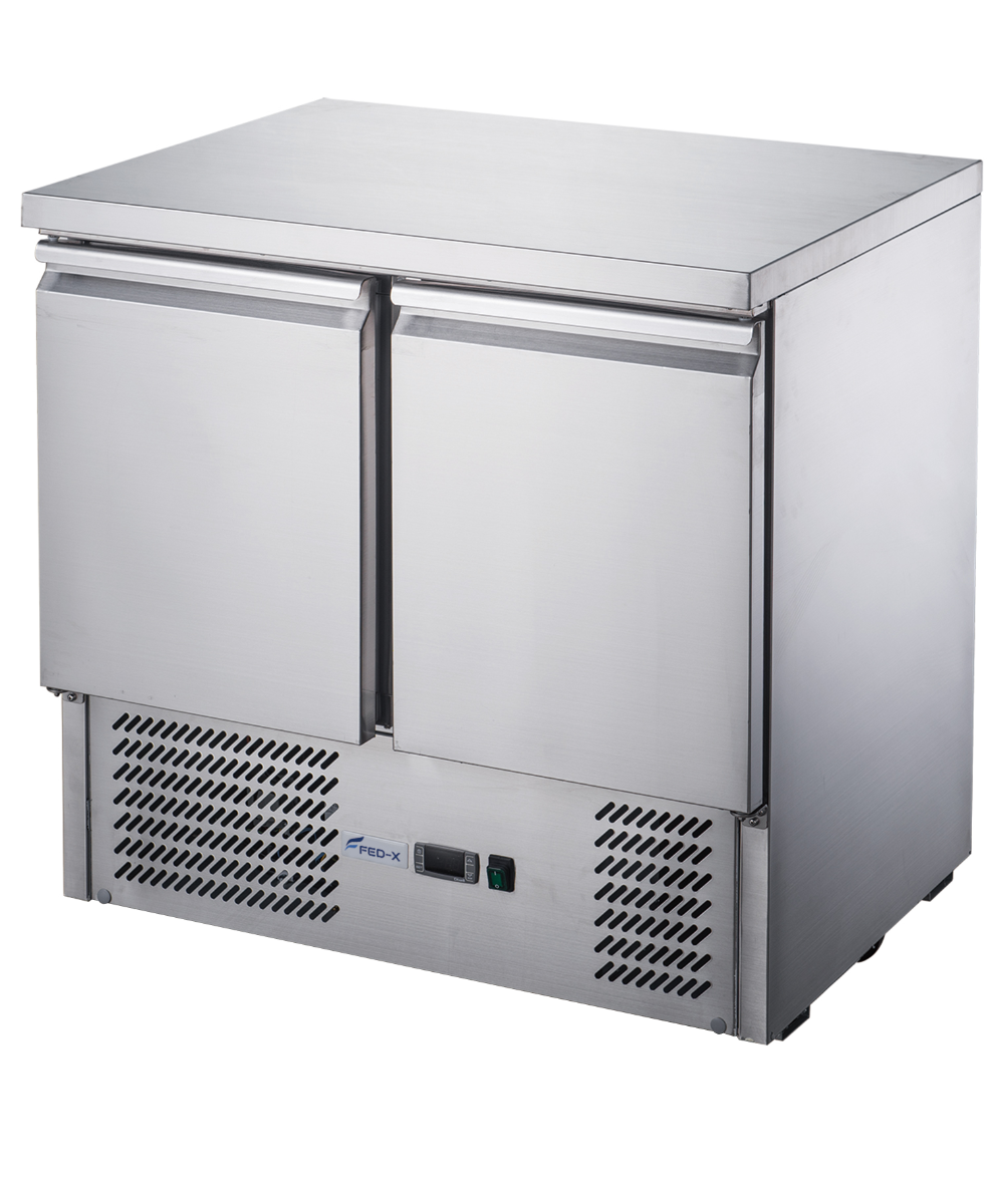 FED-X XGNS900B - Two Door Compact Workbench Fridge 900mm 240L - image 2