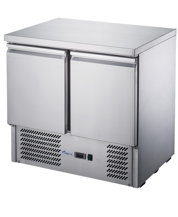 FED-X XGNS900B - Two Door Compact Workbench Fridge 900mm 240L - image 2