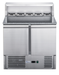 FED-X XGNS900E - Two Door Salad Prep Fridge with Marble Top 900mm