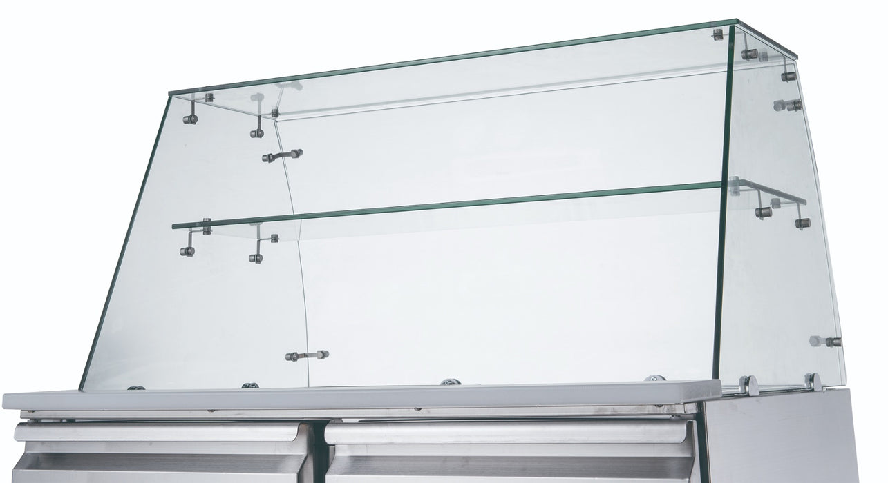FED-X XS900GC - Two Door Salad Bench Fridge with Glass Canopy 900mm - image 3