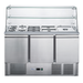 FED-X XS903GC - Three Door Salad Bench Fridge with Glass Canopy 1365mm