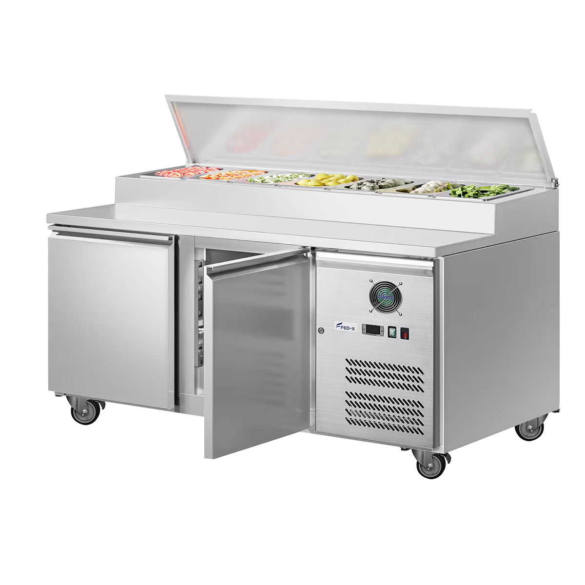 FED-X XSS7C13S2V - Two Door Sandwich Prep Counter 1360 x 700mm 7 x GN 1/3 - image 3