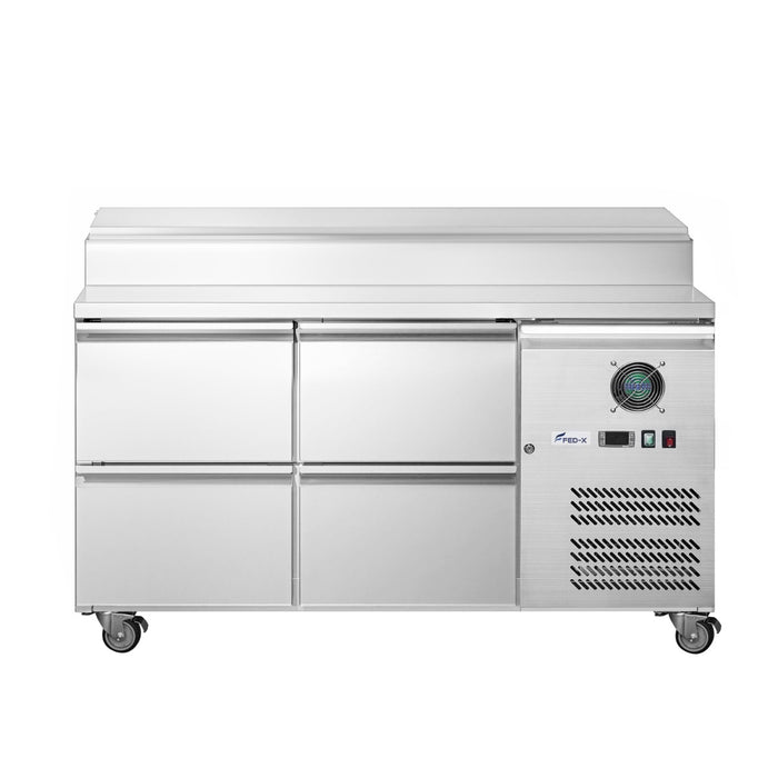 FED-X XSS7C13S2V-4D - Four Drawer Sandwich Prep Counter 1360 x 700mm 7 x GN 1/3
