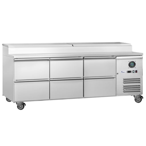 FED-X XSS7C18S3V-6D - Six Drawer Sandwich Prep Counter 1795 x 700mm 8 x GN 1/3 - image 2