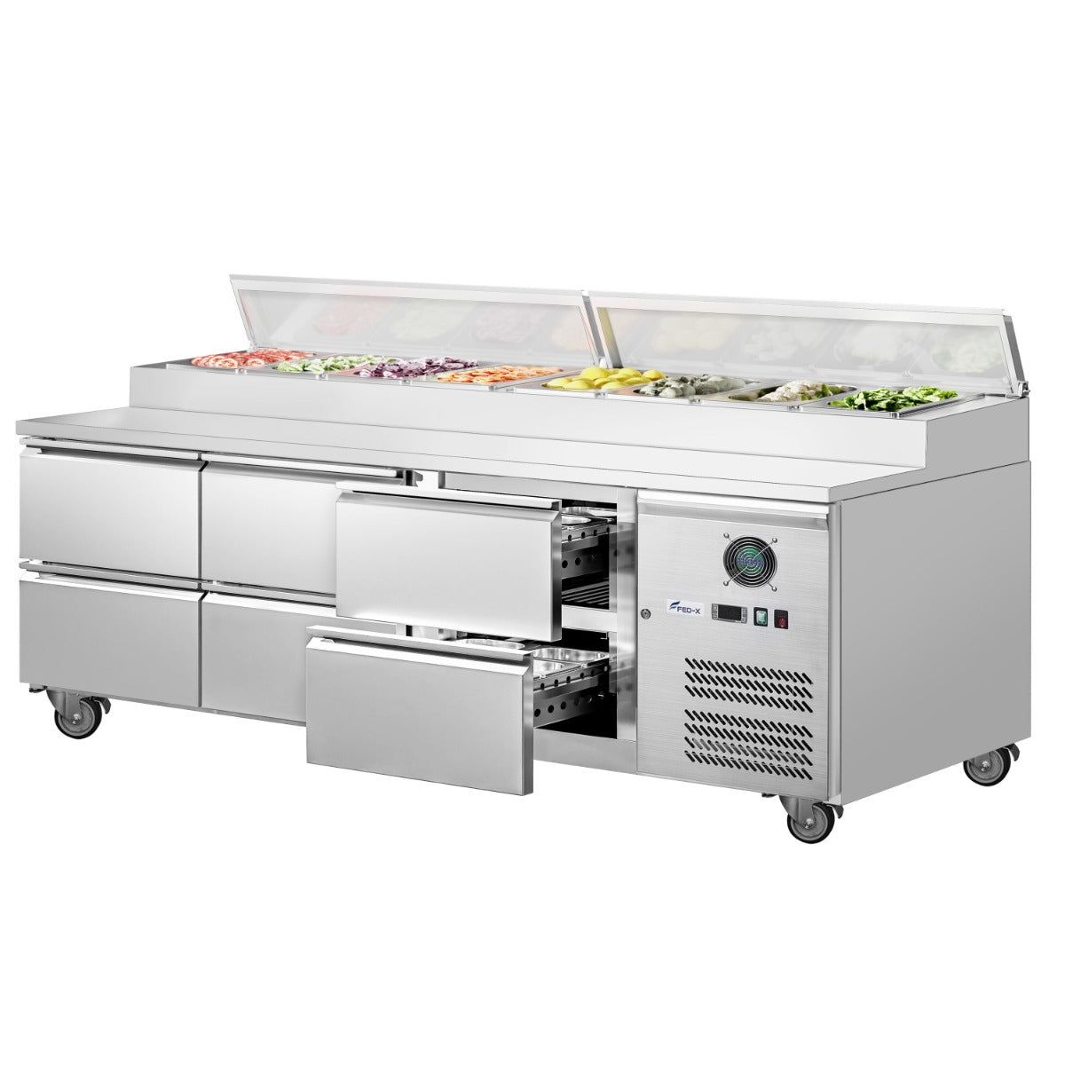 FED-X XSS7C18S3V-6D - Six Drawer Sandwich Prep Counter 1795 x 700mm 8 x GN 1/3 - image 3