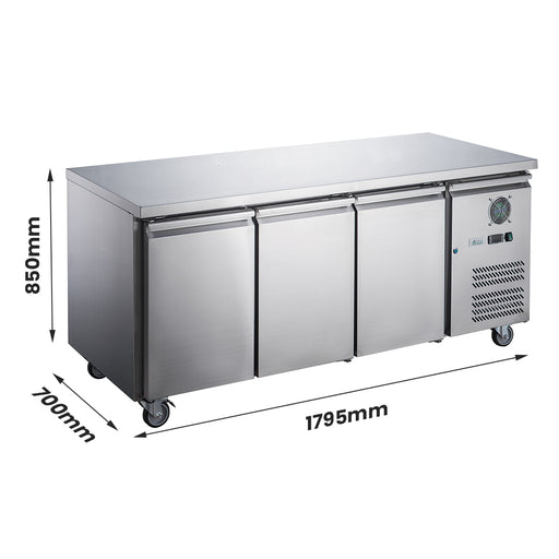 FED-X XUB7C18S3V - Three Door Bench Fridge 1795 x 700mm 417L - image 2