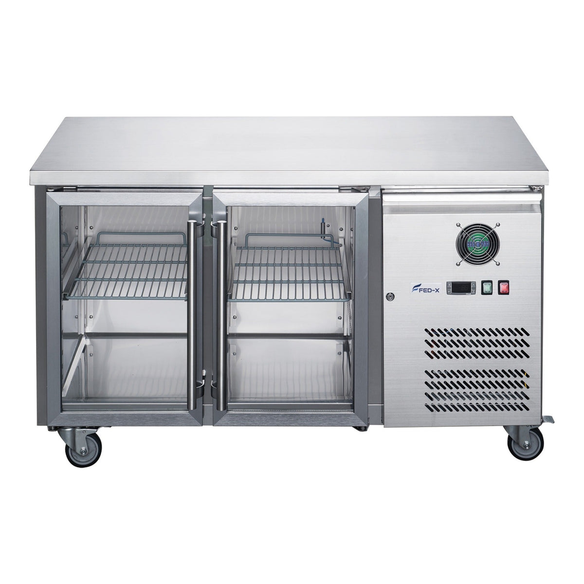 FED-X XUB6C13G2V - Two Glass Door Bench Fridge 1360 x 600mm 228L