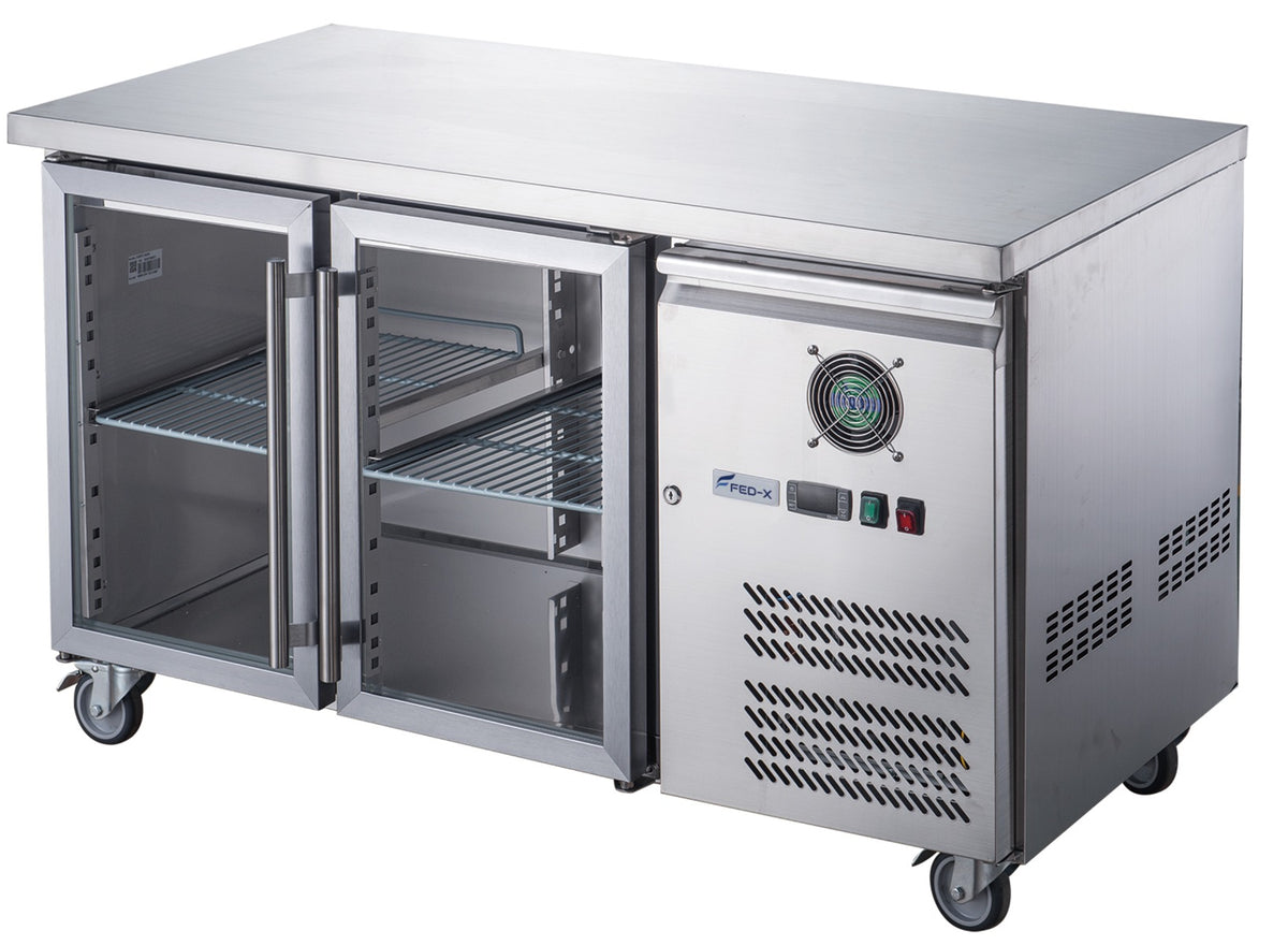 FED-X XUB6C13G2V - Two Glass Door Bench Fridge 1360 x 600mm 228L - image 3