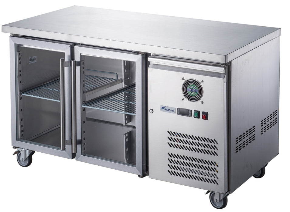 FED-X XUB6C13G2V - Two Glass Door Bench Fridge 1360 x 600mm 228L - image 3