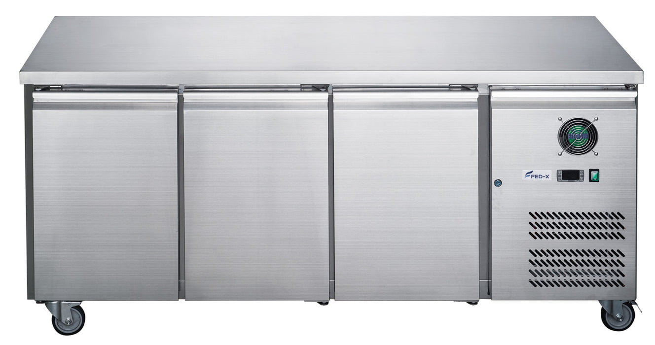 FED-X XUB6C18S3V - Three Door Bench Fridge 1795 x 600mm 339L