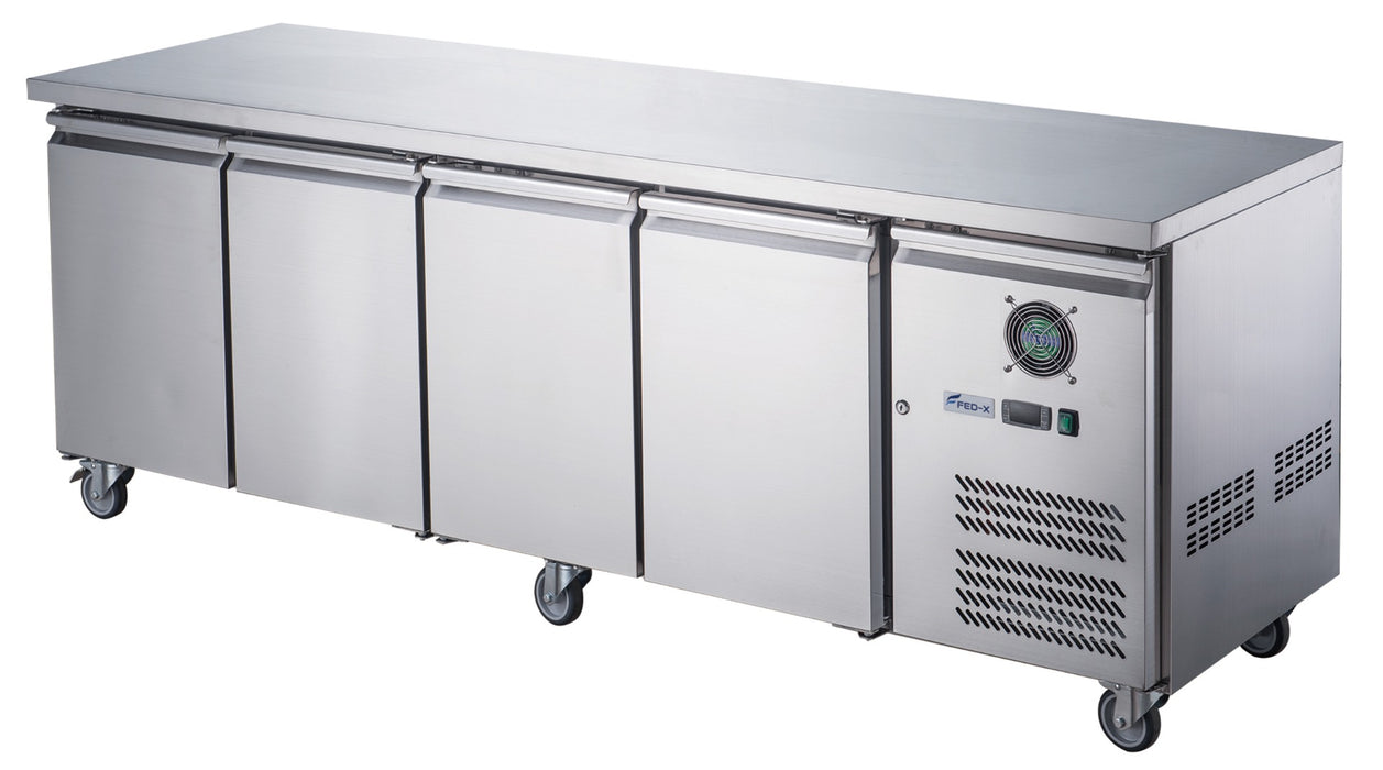 FED-X XUB6C22S4V - Four Door Bench Fridge 2230 x 600mm 449L - image 3