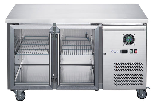 FED-X XUB7C13G2V - Two Glass Door Bench Fridge 1360 x 700mm 282L