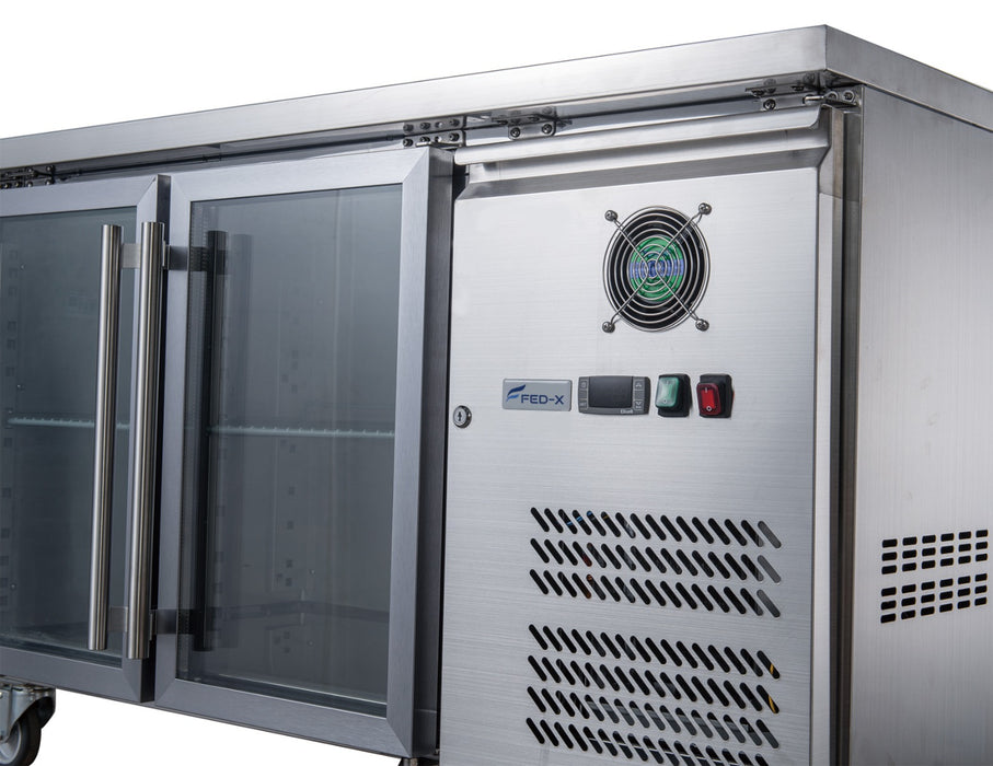 FED-X XUB7C13G2V - Two Glass Door Bench Fridge 1360 x 700mm 282L - image 4