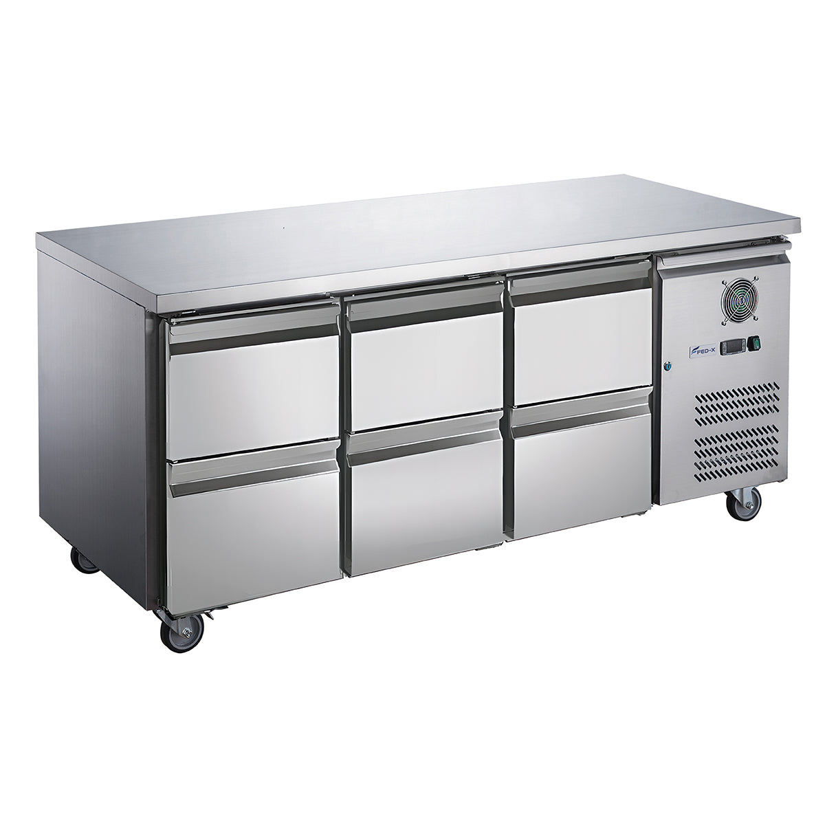 FED-X XUB7C18S3D - Six Drawer Bench Fridge 1795 x 700mm 417L