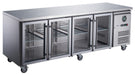 FED-X XUB7C22G4V - Four Glass Door Bench Fridge 2230 x 700mm 563L - image 2