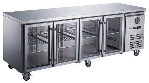 FED-X XUB7C22G4V - Four Glass Door Bench Fridge 2230 x 700mm 563L - image 2