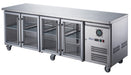 FED-X XUB7C22G4V - Four Glass Door Bench Fridge 2230 x 700mm 563L - image 3