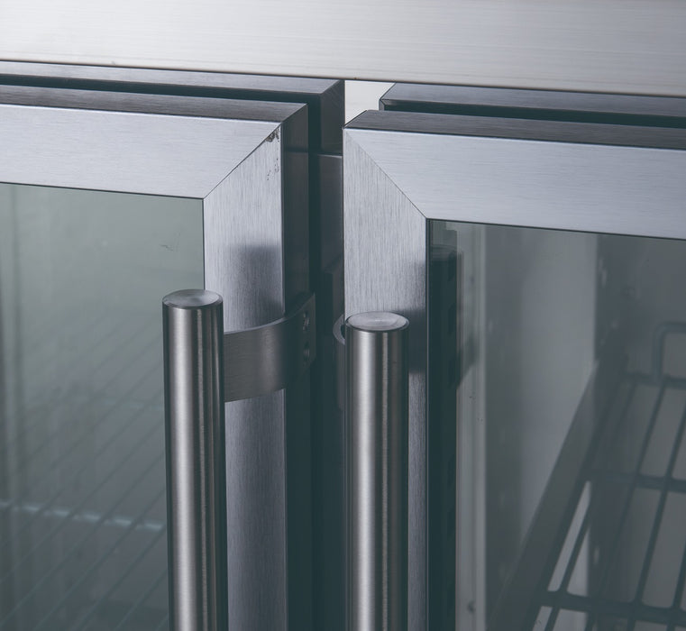 FED-X XUB7C22G4V - Four Glass Door Bench Fridge 2230 x 700mm 563L - image 4