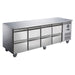 FED-X XUB7C22S4D - Eight Drawer Bench Fridge 2230 x 700mm 553L