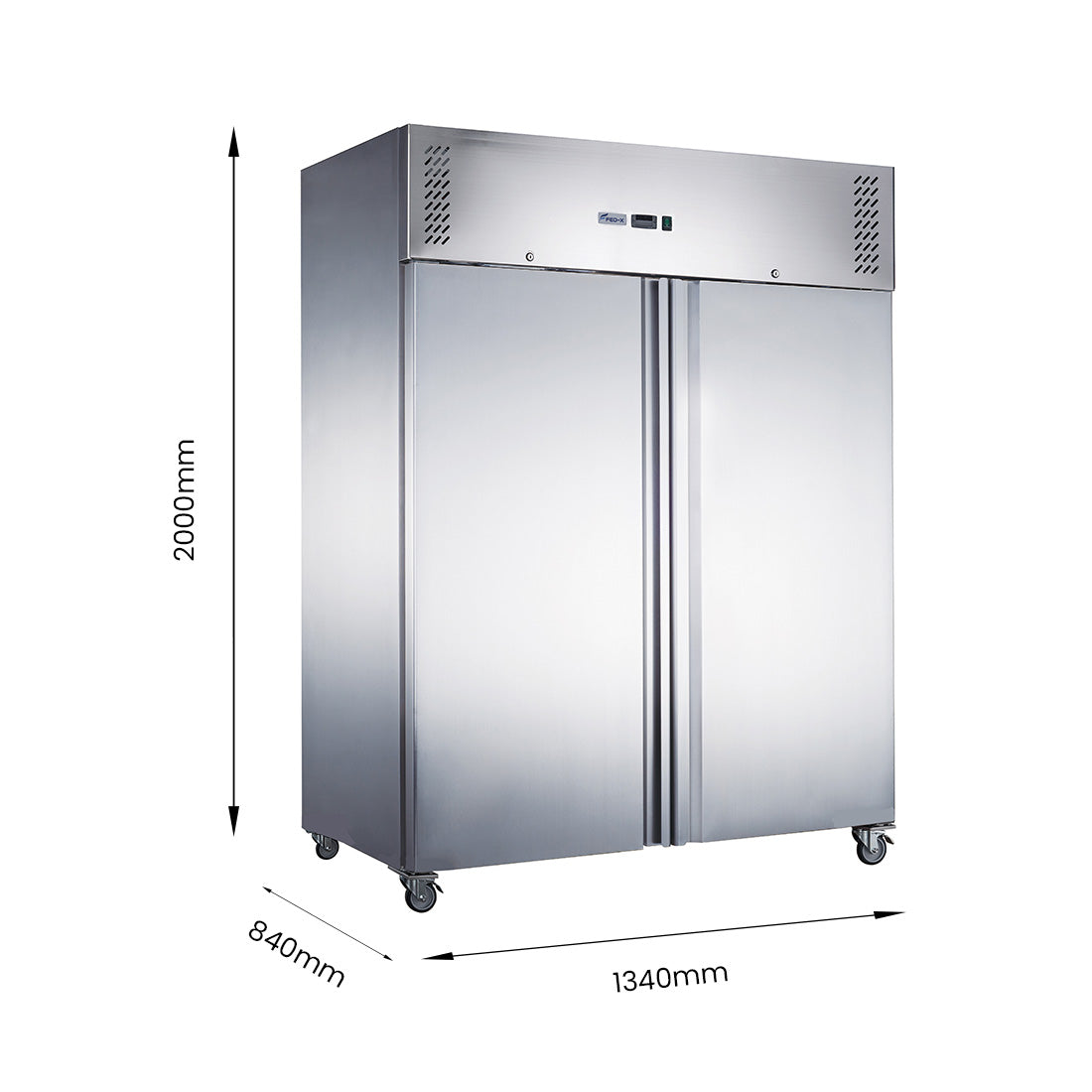 FED-X XURC1200SFV - Two Door Stainless Steel Upright Fridge 1340mm 1200L - image 2