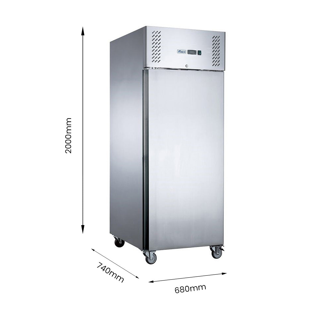 FED-X XURC400SFV - Single Door Stainless Steel Upright Fridge 680mm 429L - image 2