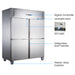 FED-X XURC1200S2V - Split Four Door Stainless Steel Upright Fridge 1340mm 1236L - image 3