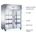 FED-X XURF1410G2V - Two Glass Door Stainless Steel Upright Freezer 1480mm 1410L - image 3