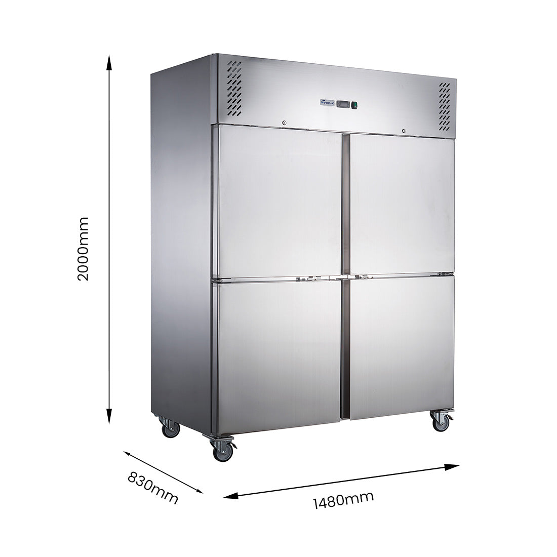 FED-X XURF1410S2V - Split Four Door Stainless Steel Upright Freezer 1480mm 1410L - image 2