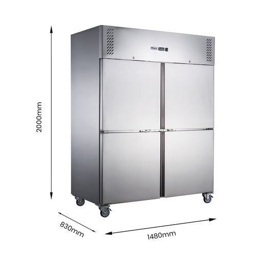 FED-X XURF1410S2V - Split Four Door Stainless Steel Upright Freezer 1480mm 1410L - image 2