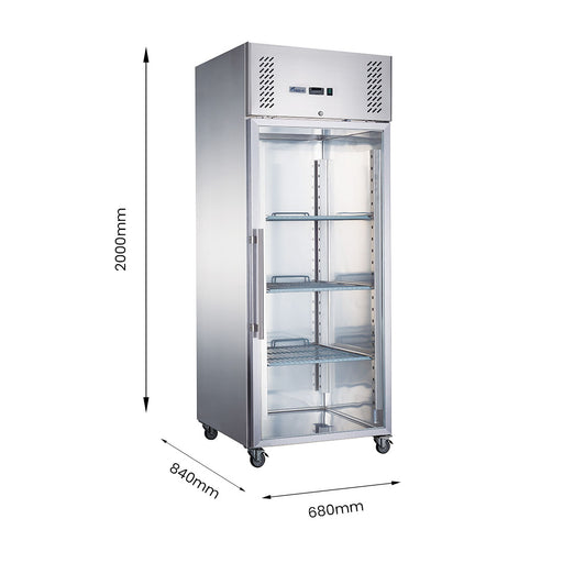 FED-X XURF600G1V - Glass Door Stainless Steel Upright Freezer 680mm 600L - image 2