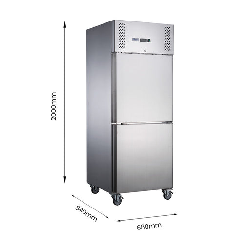 FED-X XURC600S1V - Split Two Door Stainless Steel Upright Fridge 680mm 618L - image 2