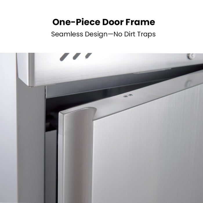 FED-X XURC600S1V - Split Two Door Stainless Steel Upright Fridge 680mm 618L - image 6