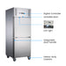 FED-X XURC650S1V - Split Two Door Stainless Steel Upright Fridge 740mm 650L - image 3