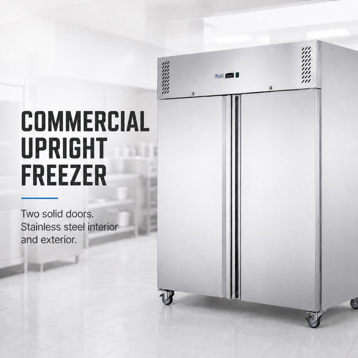 FED-X XURF1200SFV - Two Door Stainless Steel Upright Freezer 1340mm 1236L - image 4