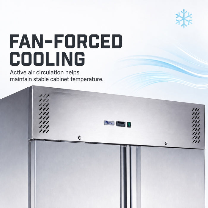 FED-X XURF1200SFV - Two Door Stainless Steel Upright Freezer 1340mm 1236L - image 5