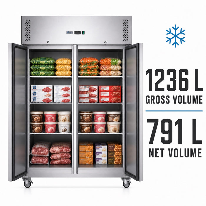 FED-X XURF1200SFV - Two Door Stainless Steel Upright Freezer 1340mm 1236L - image 6