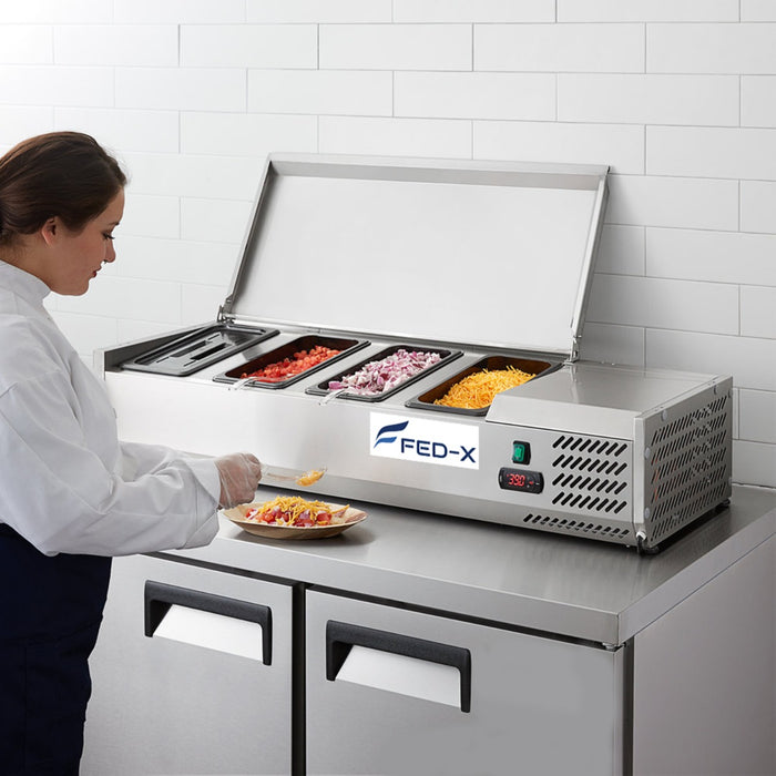 FED-X XVRX1200/380S - Countertop Salad Bar with Stainless Steel Lids 4 x GN 1/3 1200mm - image 5
