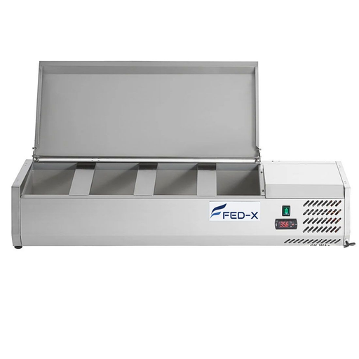 FED-X XVRX1200/380S - Countertop Salad Bar with Stainless Steel Lids 4 x GN 1/3 1200mm
