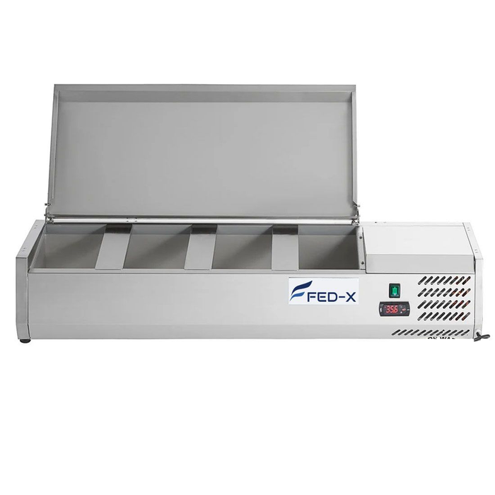 FED-X XVRX1200/380S - Countertop Salad Bar with Stainless Steel Lids 4 x GN 1/3 1200mm