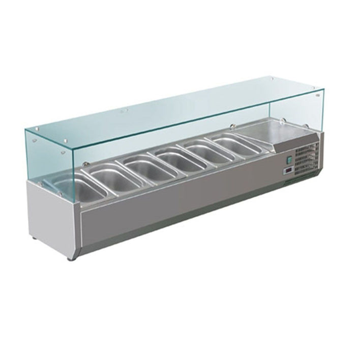 FED-X XVRX1500/380 - Countertop Salad Bar with Glass Canopy 6 x GN 1/3 1500mm