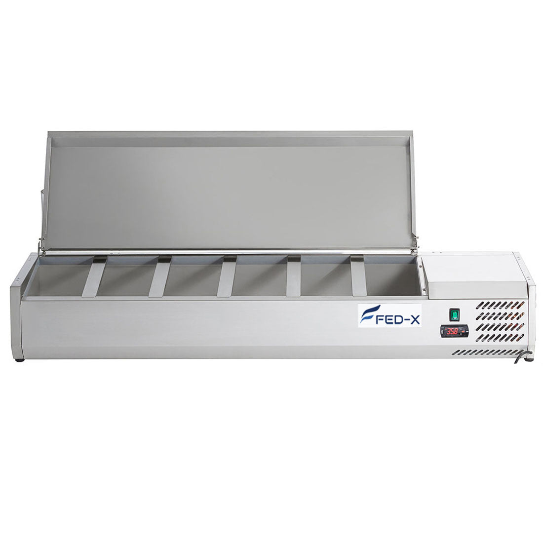FED-X XVRX1500/380S - Countertop Salad Bar with Stainless Steel Lids 6 x GN 1/3 1500mm