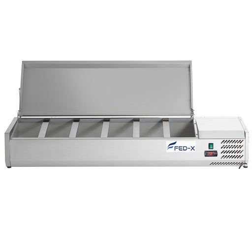 FED-X XVRX1500/380S - Countertop Salad Bar with Stainless Steel Lids 6 x GN 1/3 1500mm
