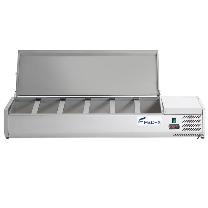 FED-X XVRX1500/380S - Countertop Salad Bar with Stainless Steel Lids 6 x GN 1/3 1500mm